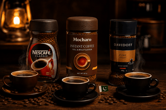 Mocharo vs Nescafé vs Davidoff instant coffee comparison Pakistan 2026