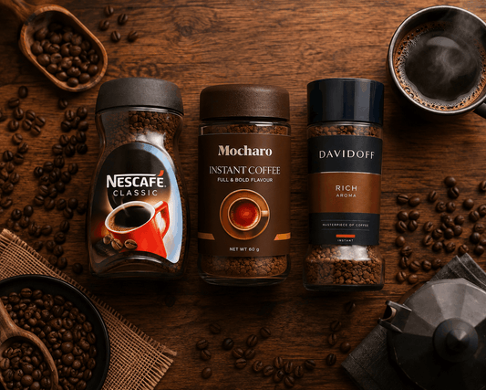 Best instant coffee brands in Pakistan 2026 — Mocharo vs Nescafe Classic vs Davidoff Rich Aroma comparison buyer's guide
